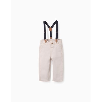 Pantalon en Sergé avec Bretelles Amovibles ZIPPY