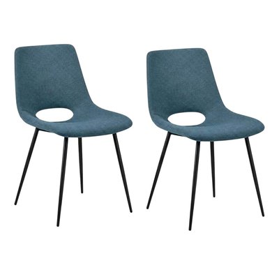 Chaise en tissu, dossier ouvert (lot de 2) LORA PIER IMPORT