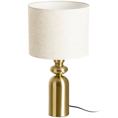 Lampe à poser métal doré abat-jour beige 25x25x47cm WADIGA