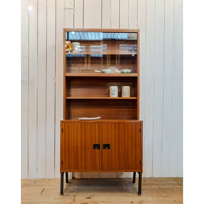 Bibliothèque en bois et métal noir Madeleine N°761 - Bon état DEBONGOUT