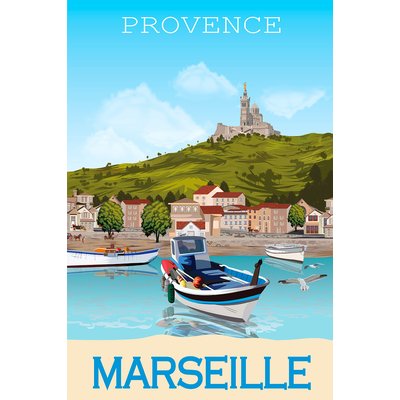 Tableau le vieux port marseille HEXOA