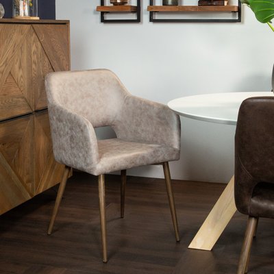 Chaise avec accoudoirs gris taupe moderne (lot de 2) PIER IMPORT
