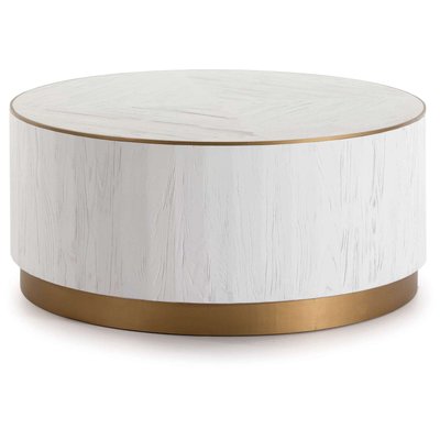 Table basse bois et métal, ronde, arreba RECOLLECTION