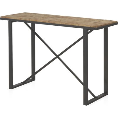 console en bois naturel avec base métal et finition texturée RECOLLECTION