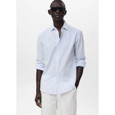 Chemise regular-fit texturée rayures MANGO MAN
