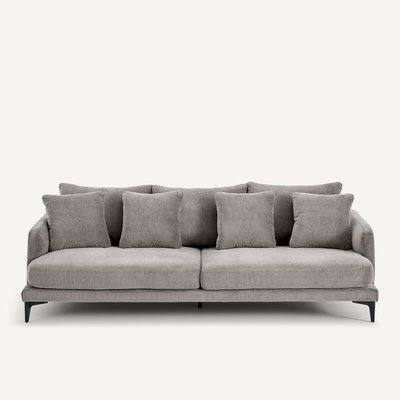 Canapé 3 ou 4 places en velours stone, MODERNISTE, design Emmanuel Gallina AM.PM