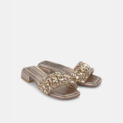 Sandales plates avec bande de strass et bout carré ALMA EN PENA
