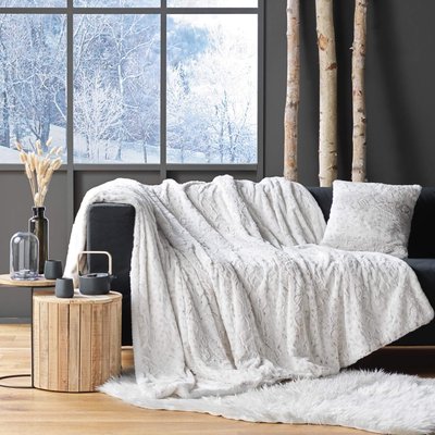 Plaid imitation fourrure/sherpa alaska DOUCEUR D'INTÉRIEUR