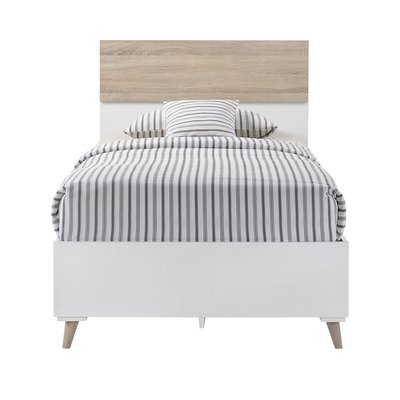 White and Oak Scandi Style Bed SO'HOME