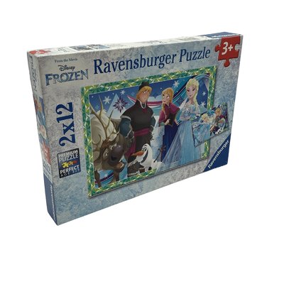 Puzzle 2X12 pièces - La Reine des Neiges - Bon état RAVENSBURGER