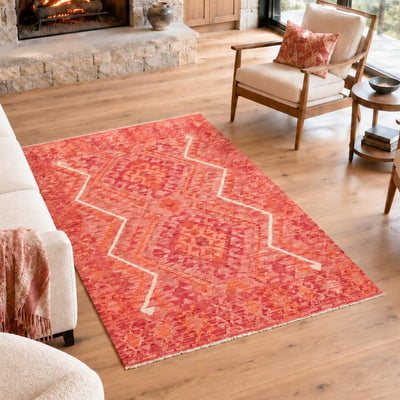 Tapis kilim géométrique, tissé plat en laine, KILIM 77 UN AMOUR DE TAPIS