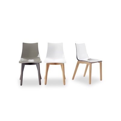 Chaise design avec pieds bois naturel - NATURAL ZEBRA Antishock - Vendu à l'unité - déco originale SCAB DESIGN