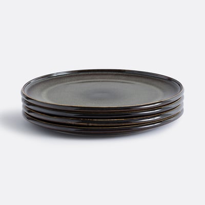 Lot de 4 assiettes plates grès émail réactif, Zuka LA REDOUTE INTERIEURS