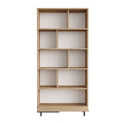 Bibliothèque avec 1 rangement fermé décor bois noyer L83,9 cm CALICOSY