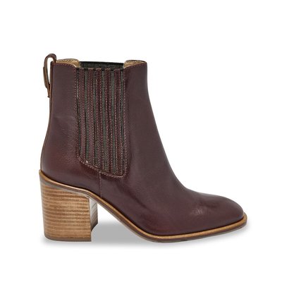 Bottines a talon bordeaux clearance