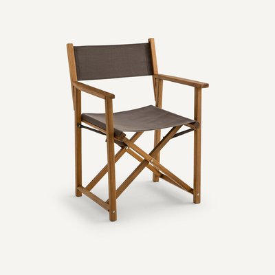 Fauteuil de table pliant acacia et toile, Alfred AM.PM