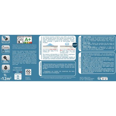 Vernis intérieur cuisine & bains Satin, Les teintes bois clair V33