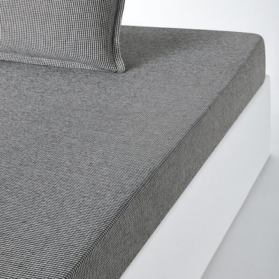 Drap housse lin lavé bonnet 35cm, Linot Carreaux LA REDOUTE INTERIEURS