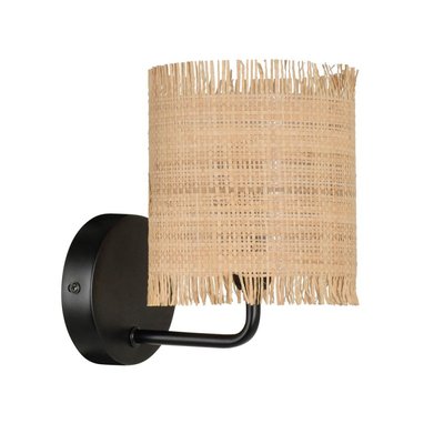 Applique Antoni Metal Noir Raphia MILLUMINE