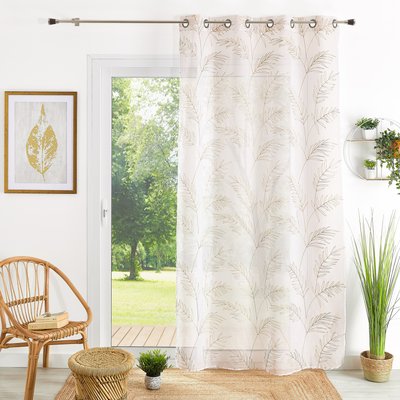 Voilage brodé motif feuilles HOME MAISON