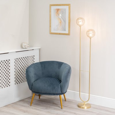 Asymmetric Ribbed Glass Globe Floor Lamp SO'HOME