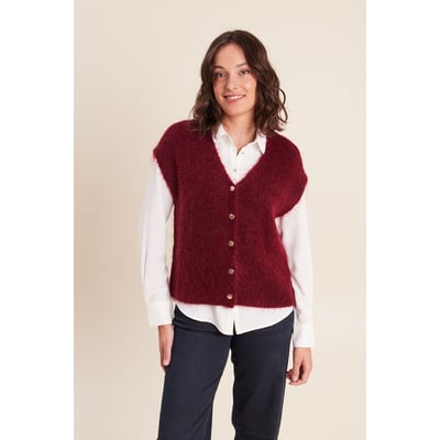 Gilet droit mi-long col v BREAL