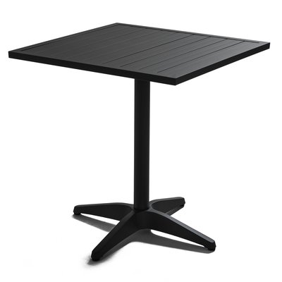 Table de terrasse carrée en aluminium gris 70x70cm, CARDIFF OVIALA