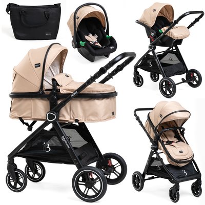 Poussette combinée trio 3 en 1 - siège auto 0m – jusqu’à 22kg BEBELISSIMO J'AIME