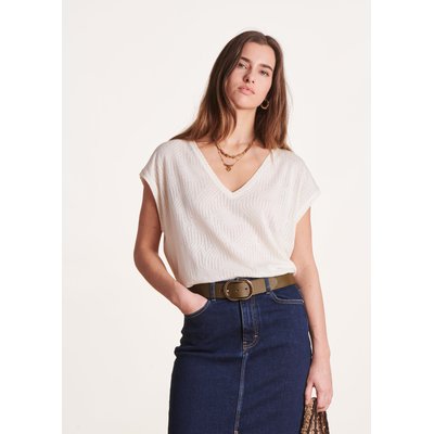 T-shirt ample col V en lyocell coton LA FEE MARABOUTEE