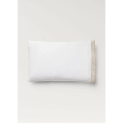 Deux taies d'oreiller percale de coton brodé lin 50x75 cm MANGO HOME