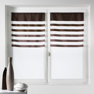 Paire de petits voilages avec Parement coloré HOME MAISON