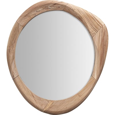 Miroir rond en bois de teck S.HUMBLE RECOLLECTION
