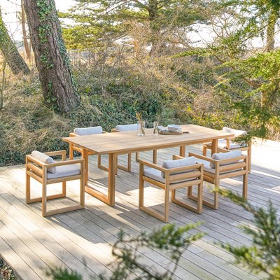 Ensemble de jardin en teck massif 6 chaises NOAH TIKAMOON