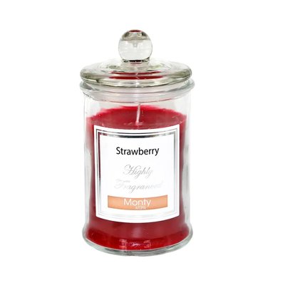 Bougie parfumée dans pot en verre Fraise - 9.5x17cm WADIGA