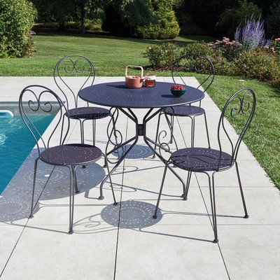Salon de jardin bistrot en acier anthracite IMAGIN