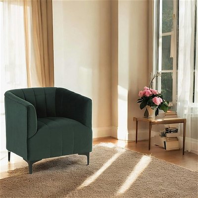 Fauteuil cabriolet velours vert MALMOE PIER IMPORT