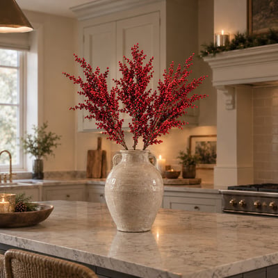 Set of 3 70cm Heritage Noel Red Berry Stems SO'HOME