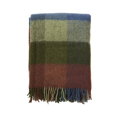 Plaid chaud à carreaux laine agneau  Gotland Multi KLIPPAN