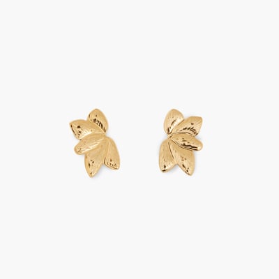 Boucles d'oreilles feuilles en acier inoxydable BALABOOSTE