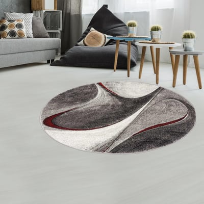 Tapis rond tissé motif géométrique MADILA R UN AMOUR DE TAPIS