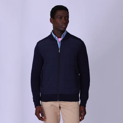 Cardigan bi-matières Gaspar MISE AU GREEN