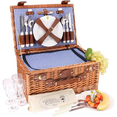 Panier pique-nique en osier Marly 4 pers LES JARDINS DE LA COMTESSE