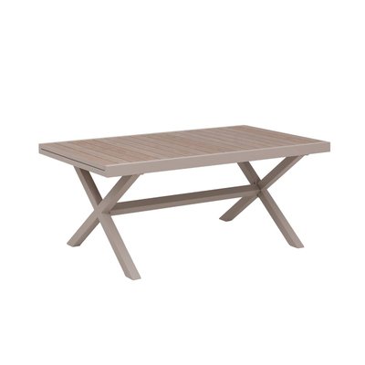 Table de jardin taupe et effet bois en aluminium  AYDEN MADE IN MEUBLES 