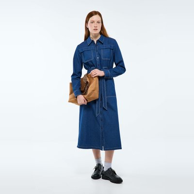 Robe midi cintrée denim en coton BIO GOTS MONOPRIX