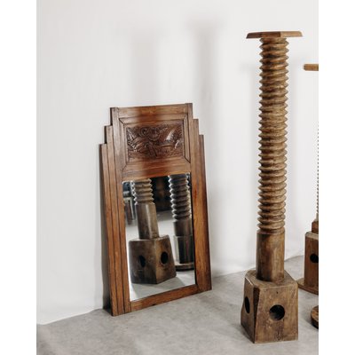 Miroir en bois gravé Igor N°105 - Bon état DEBONGOUT