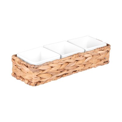 Service apéritif   tressé 4 pièces rectangle-SEYA TABLE PASSION