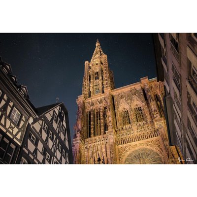 Tableau Mural Cathédrale Notre-dame De Strasbourg De Nuit ARCHITECTURE CEANOTHE