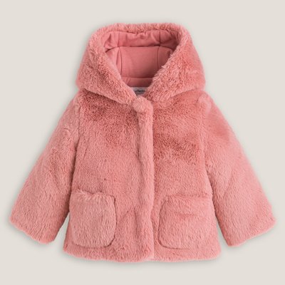 Пальто утепленное с капюшоном из искусственного меха LA REDOUTE COLLECTIONS