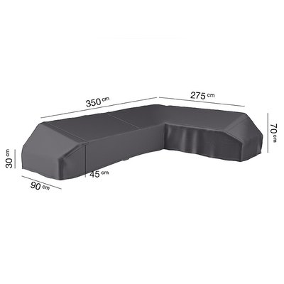 Garden Left Hand Platform Cover 350x275x90xH30/45/70cm AEROCOVER