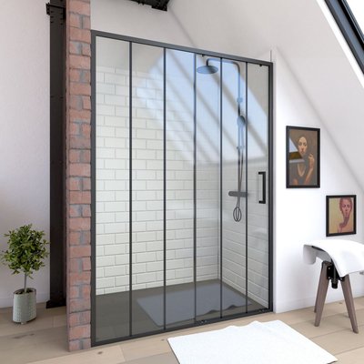 Paroi porte de douche coulissante sérigraphiée HOME MAISON